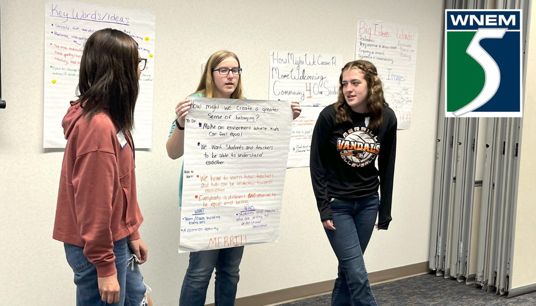 Three students present their ideas at Changemaker Hub in Michigan.